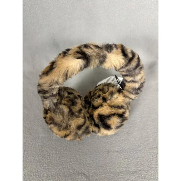INC International Concepts Faux Fur Leopard Print Cozy Ear Muffs One Size NWT's - Picture 3 of 7